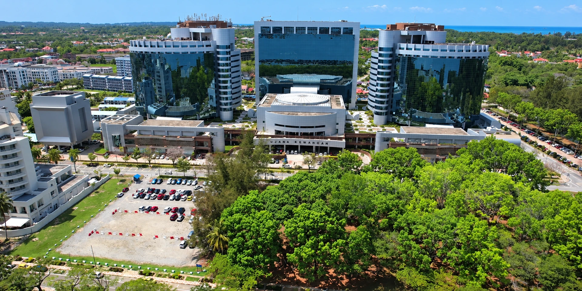 Labuan Financial Park towers, aerial view