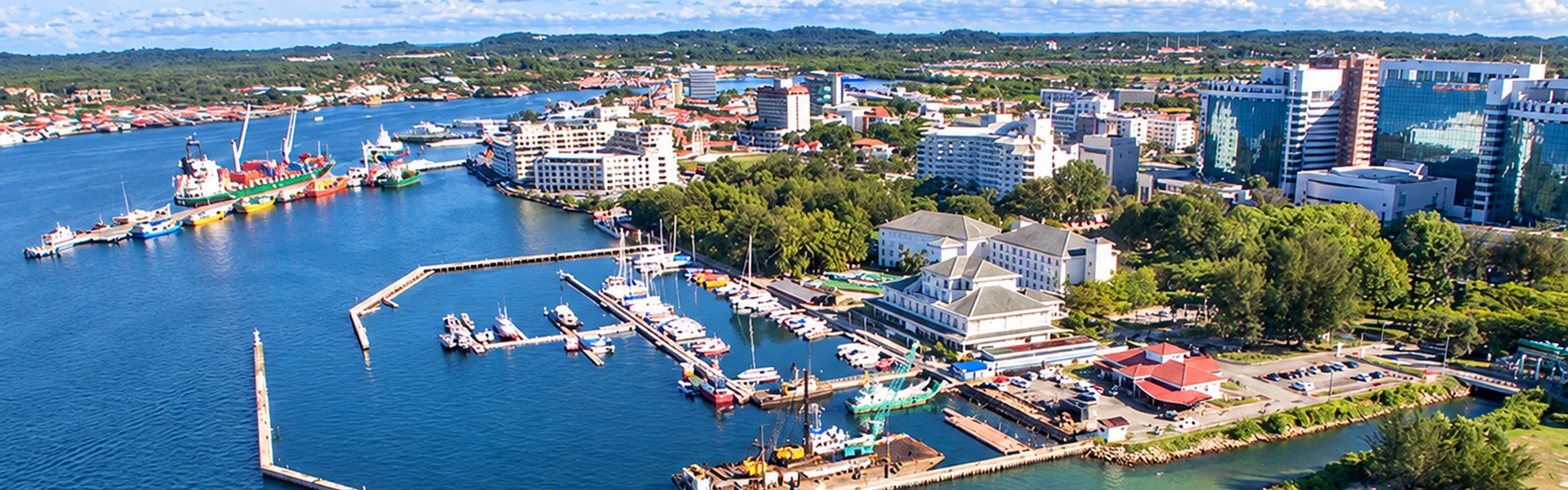 Aerial view of Labuan harbour